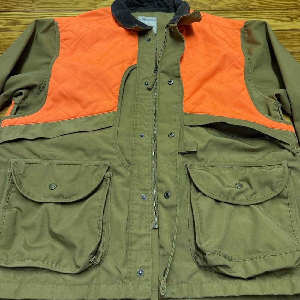 Master Sportsman Hunting Jacket Brown Blaze Orange Men's Large Small Game Pouch - Picture 8 of 11